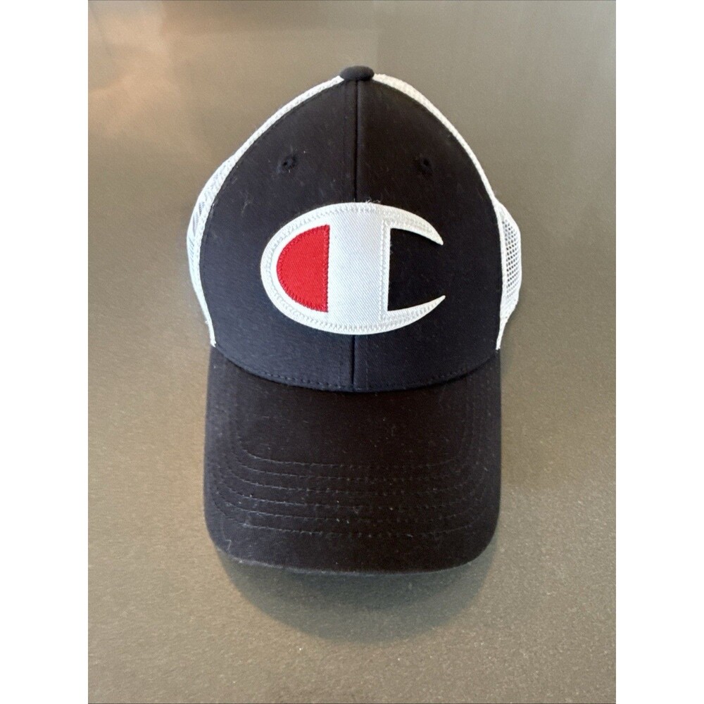 Champion Hat Giant C Patch Mesh Trucker Snapback Baseball Cap VGC